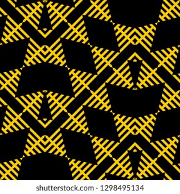 abstract geometric ethnic seamless pattern with checkered tile shape lines background