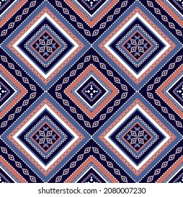 Abstract geometric ethnic seamless pattern. Traditional tribal style. Design for background,illustration,texture,fabric,batik,wallpaper,carpet,clothing,embroidery.