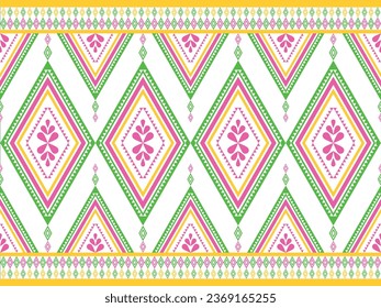 Abstract geometric ethnic seamless pattern background for wrapping, fabric, pillow, clothing, carpet, wallpaper, batik, illustration, print, curtain