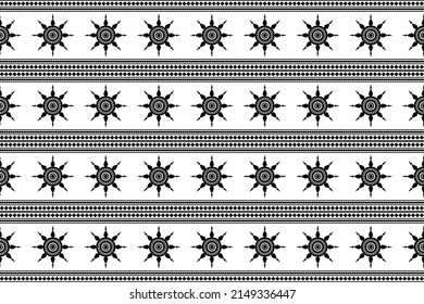 Abstrakte geometrische, nahtlose Muster. Stammesvektor. Traditioneller thailändischer Stil. Design für Hintergrund, Tapete, Stoff, Textilien.