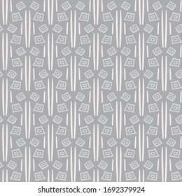 Abstract geometric ethnic seamless vector pattern in grey colors. Neutral unisex surface print design. For fabrics, stationery and packaging.