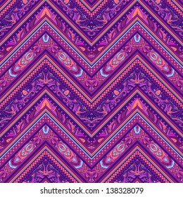 Abstract geometric ethnic striped seamless fabric pattern