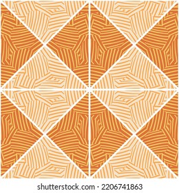 Abstract geometric ethnic tile. Tribal mosaic seamless pattern. Creative vintage linear ornament. Design for fabric, textile print, wrapping paper, cover. Vector illustration