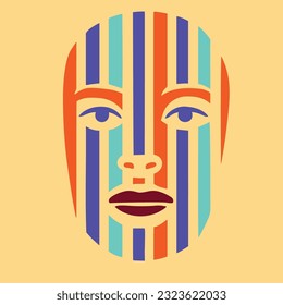 Abstrakter geometrischer Gesichtsminimalismus, Design der Wandgrafik