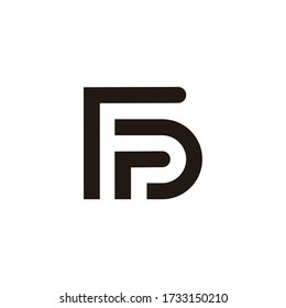abstract geometric fd stripe letter line symbol logo vector