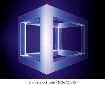 Abstract geometric figure 3D background advertising vector