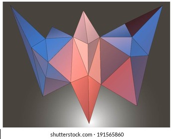 Abstract geometric figure formed by triangular polygons