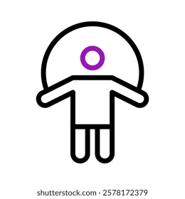Abstract Geometric Figure with Purple Head Shape