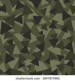 
Abstract geometric figure triangle seamless khaki pattern vector illustration.