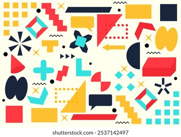 abstract geometric figures, background on paper texture