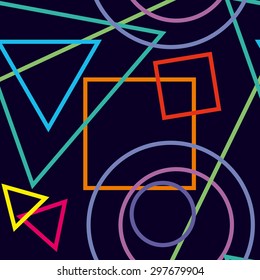 abstrakte geometrische Figuren auf dunkelblauem Hintergrund. nahtlose Textur