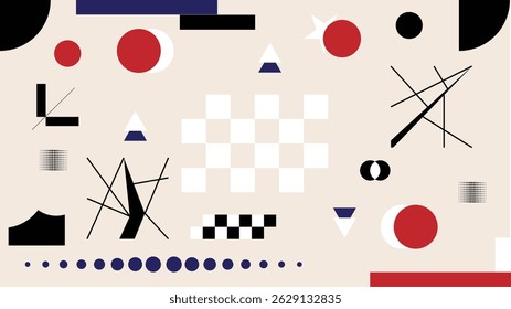 Abstract Geometric Figures Parts and Elements Flat Style Background. Graphic design elements and resources vector art