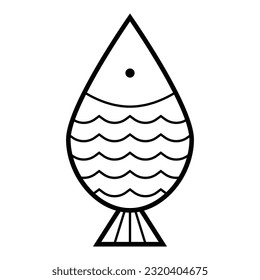 Abstract geometric fish vector icon design. Marine world flat icon.