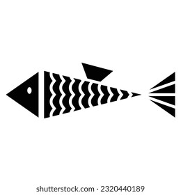 Resumen del diseño de iconos de vectores de peces geométricos. Icono plano del mundo marino.