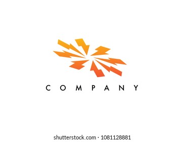 Abstract Geometric flash circle logo