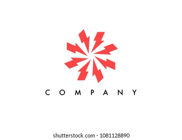 Abstract Geometric flash circle logo