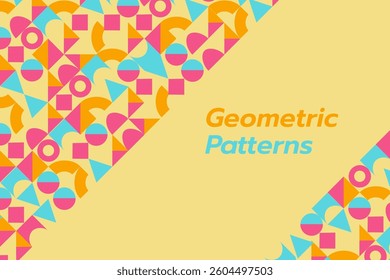 Abstract Geometric Flat Background circle triangle, and square shape vector design