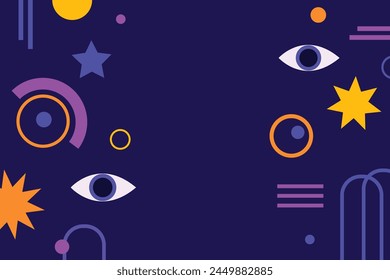 Abstract geometric flat design background. abstract eye elements
