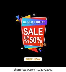 abstract geometric flat label price tag promotion origami concept black friday