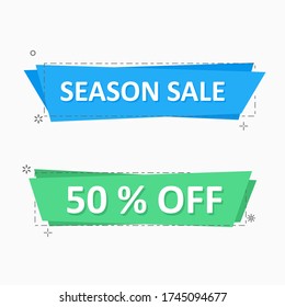 abstract geometric flat label promotion and price tag