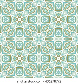 Abstract geometric floral background. Vector seamless pattern.
