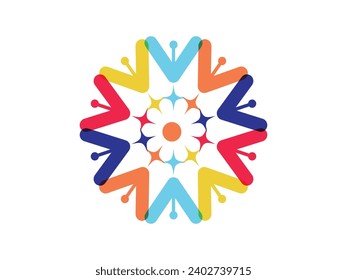 Abstract geometric floral circle vector illustration