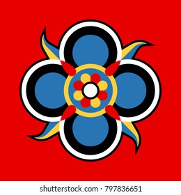 elemento de diseño floral geométrico abstracto, diseño vectorial