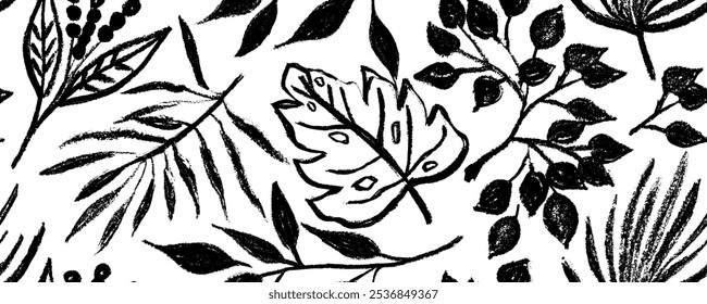 Abstractas patrón floral geométrico con hojas exóticas. Plantas orgánicas naturales Formas y hojas coloridas. Vector ilustración colorida