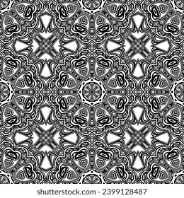 Abstract geometric floral pattern. A seamless background, vintage texture
