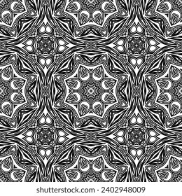 Abstract geometric floral pattern. A seamless background, vintage texture