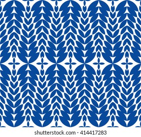 Abstract geometric floral pattern. Vector seamless ornament.