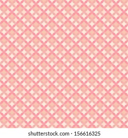 Abstract geometric floral pattern wallpaper. Vector illustration for romantic feminine design. Pastel pink color. Seamless background.