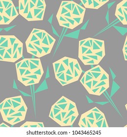 Abstract geometric floral seamless pattern for surface design.
