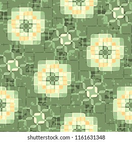 Abstract geometric floral seamless pattern. Vector illustration
