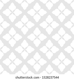 Abstract geometric floral seamless pattern. Gray and white ornament. Modern stylish texture repeating. Vector background.