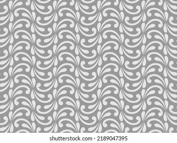 Abstract geometric floral seamless pattern. Gray and white ornament. Modern stylish texture repeating. Vector background.