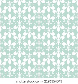 Abstraktes geometrisches, florales, nahtloses Muster. Grüne und weiße Ornamente. Moderne, stilvolle Textur wiederholt. Vektorhintergrund.