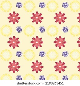 Abstract geometric floral seamless pattern.