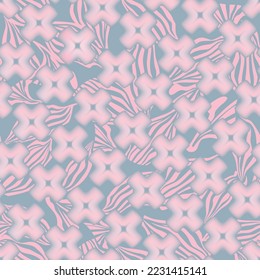 Resumen del patrón geométrico floral sin soldadura.  Diseño artístico de fondo de mosaico. Textura ornamental de cruz borrosa. Hojas y estrellas