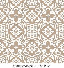 Abstract geometric floral seamless pattern. Modern stylish texture repeating. Vector background.
