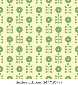 Abstract geometric floral seamless pattern.