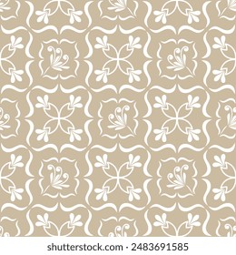 Abstract geometric floral seamless pattern. Modern stylish texture repeating. Vector background.