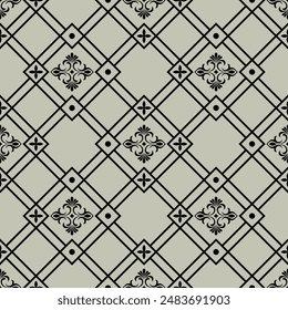 Abstract geometric floral seamless pattern. Modern stylish texture repeating. Vector background.