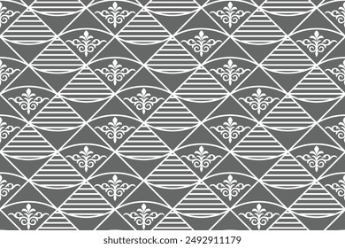 Abstract geometric floral seamless pattern. Modern stylish texture repeating. Vector background.