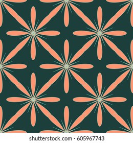 Abstract geometric floral seamless pattern