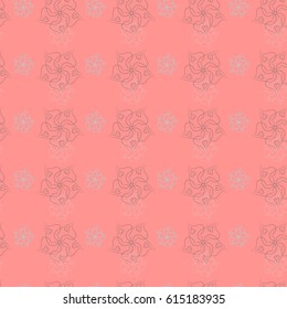 Abstract geometric floral seamless pattern	