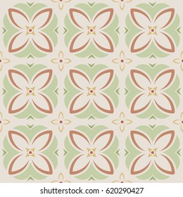 Abstract geometric floral seamless pattern with repeating texture
