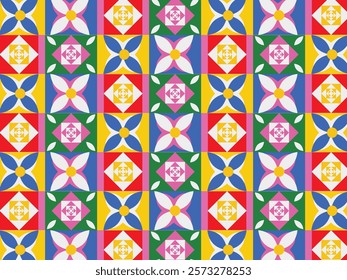 Abstract geometric floral shape background pattern design