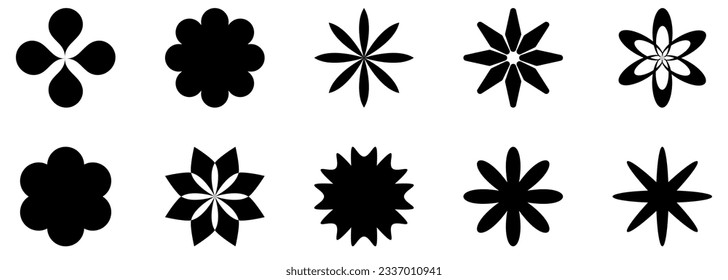 Abstrakte geometrische Blumenform. Design kann für Web- und mobile Anwendungen verwendet werden. Vektorgrafik
