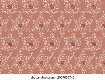 Abstract geometric flower dots vector seamless pattern - for fabric, wrapping, textile, wallpaper, background.